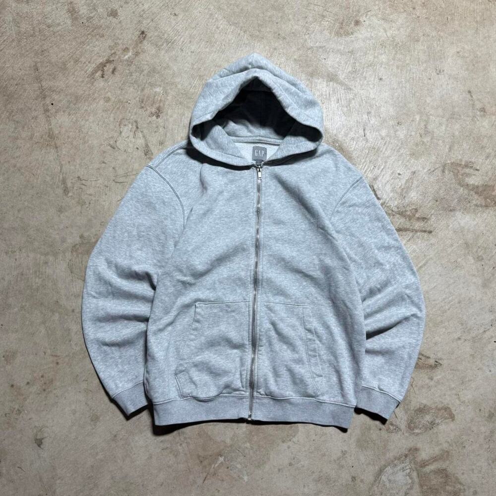 Boxy Grey GAP Zip Up Hoodie Sweatshirt